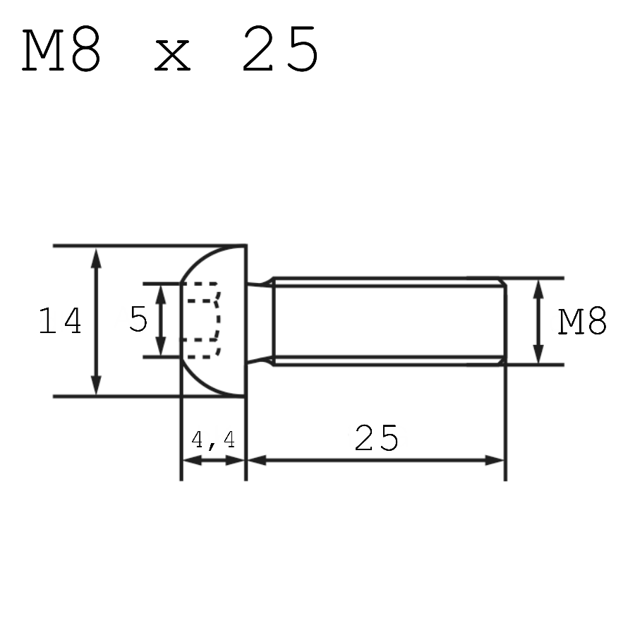 Schraube M8 x 25 Edelstahl